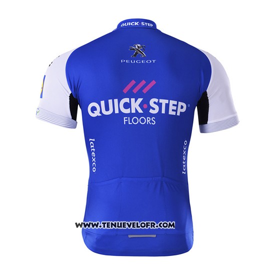 2017 Maillot Ciclismo Quick Step Floor Bleu Manches Courtes et Cuissard